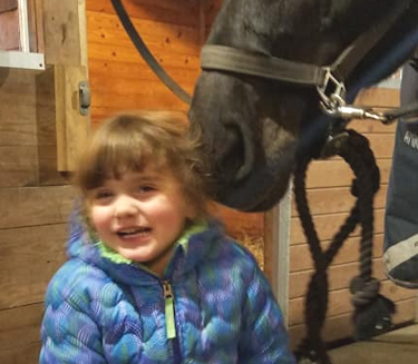 Lilly with Onyx at Lindsay's stable